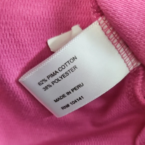 Lady Hogan Pink Polo Shirt Hydro Dri Sz XL active Wear Made In Peru - Picture 3 of 8